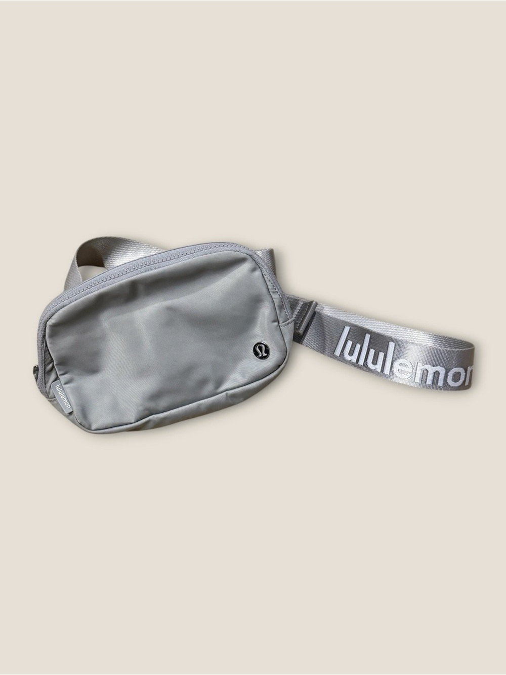 Lululemon Athletica Light Gray Belt Bag Branded Strap